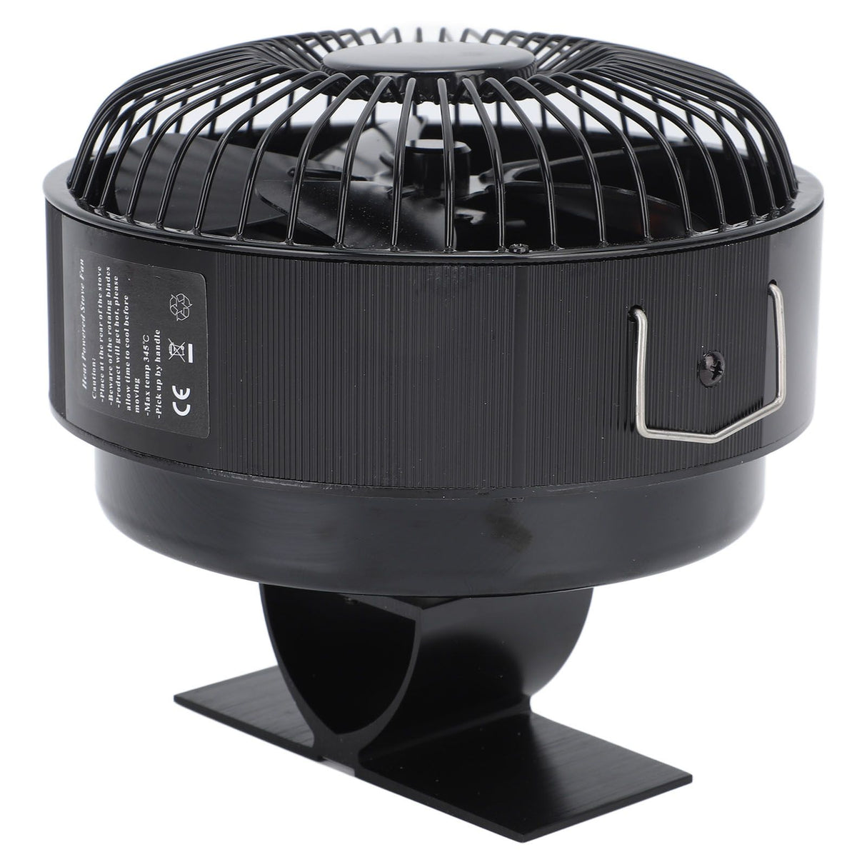 Round Fireplace Fan Heat Powered Stove Fan Aluminum Alloy Wood Burner Kerosene Stove Fan for Household Use