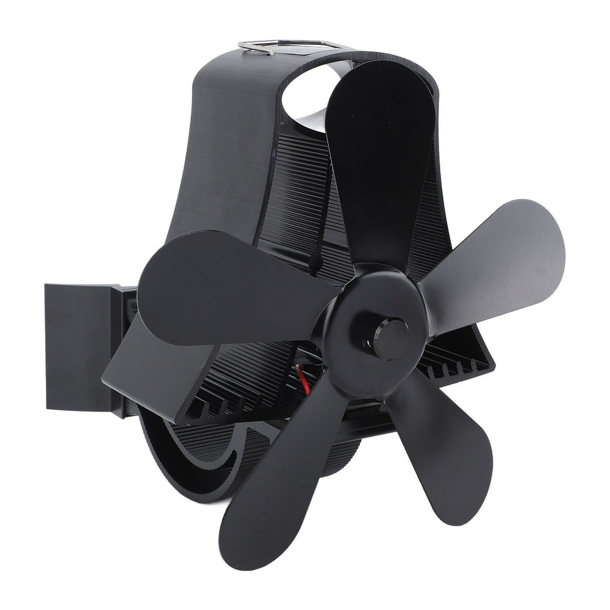 Magnetic Wall Mounted Fireplace Fan Silent Operation 5 Blade Heat Powered Wood Stove Fan Log Wood Burner Black
