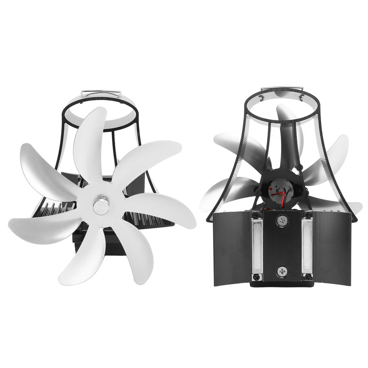 Wood Stove Fan Pipe Fireplace Fan 7 Blades Stove Fan On Chimney Silent Motors Heat Powered Wood Stove Fan Magnetic Wall Mount Silver