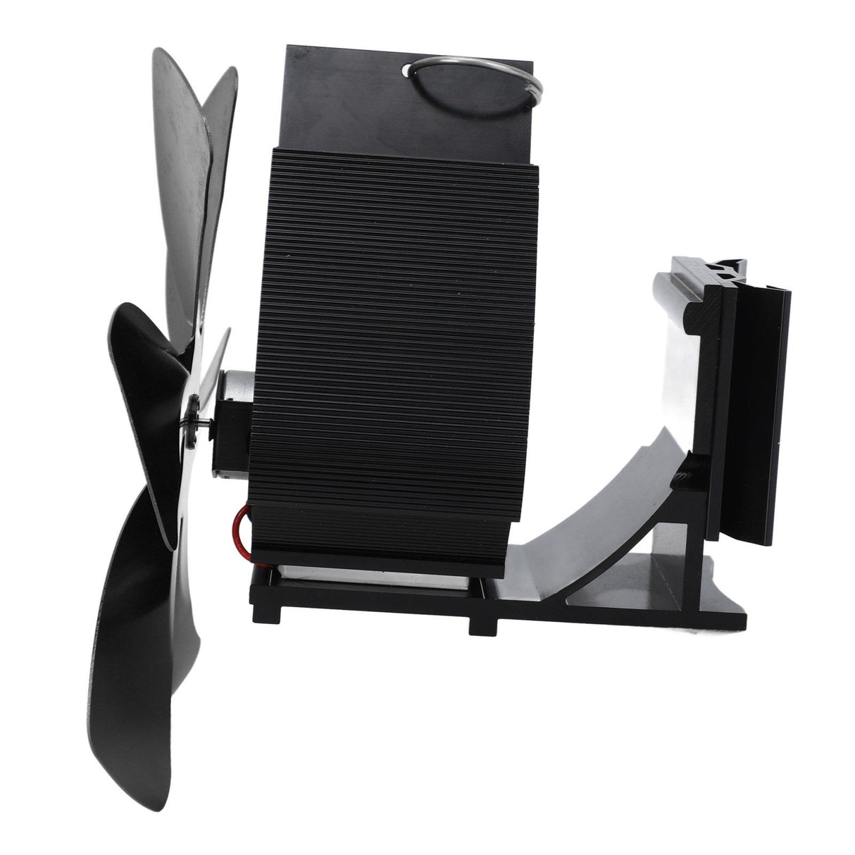 Wood Stove Fan Heat Powered 6 Blades Hanging Stove Fan Silent Flue Pipe Hanging Fireplace Fan Eco Friendly Wall Mount Black