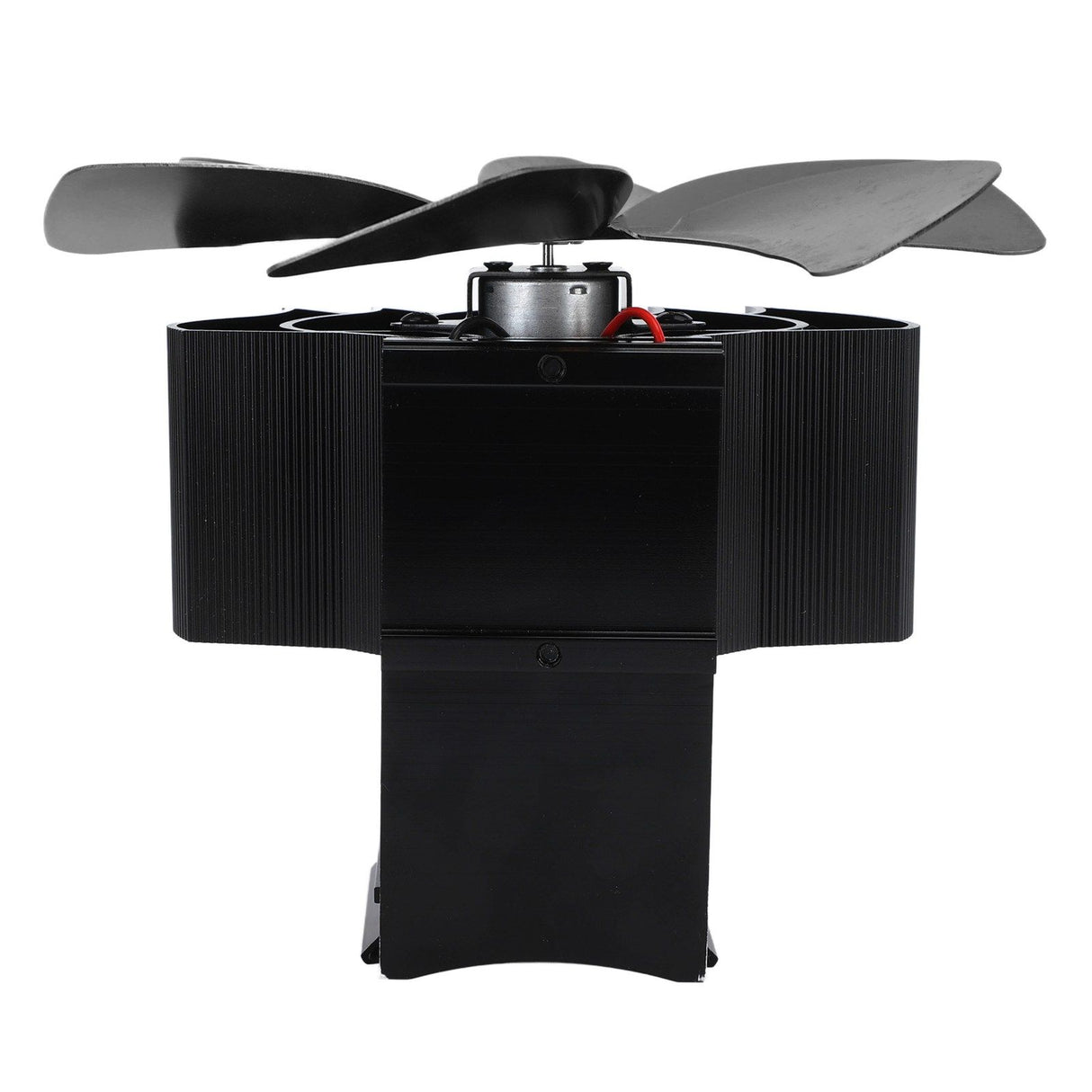 Wood Stove Fan Heat Powered 6 Blades Hanging Stove Fan Silent Flue Pipe Hanging Fireplace Fan Eco Friendly Wall Mount Black