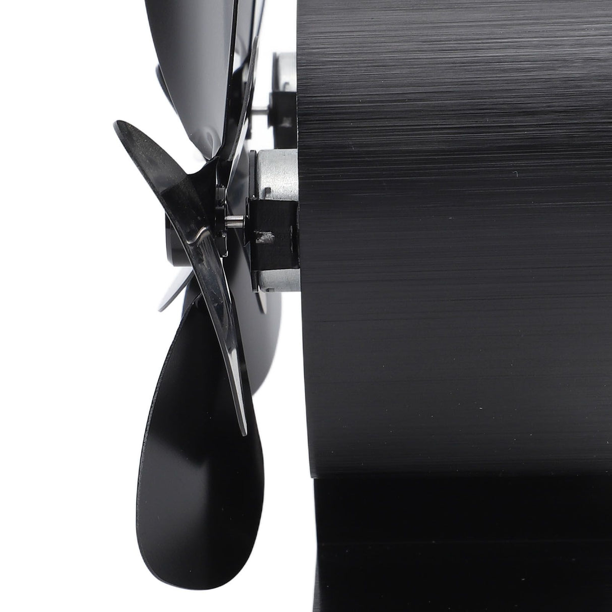 Stove Fan Heat Powered Aluminum Alloy 4 Blades Dual Head Fireplace Fan for Replacement Black