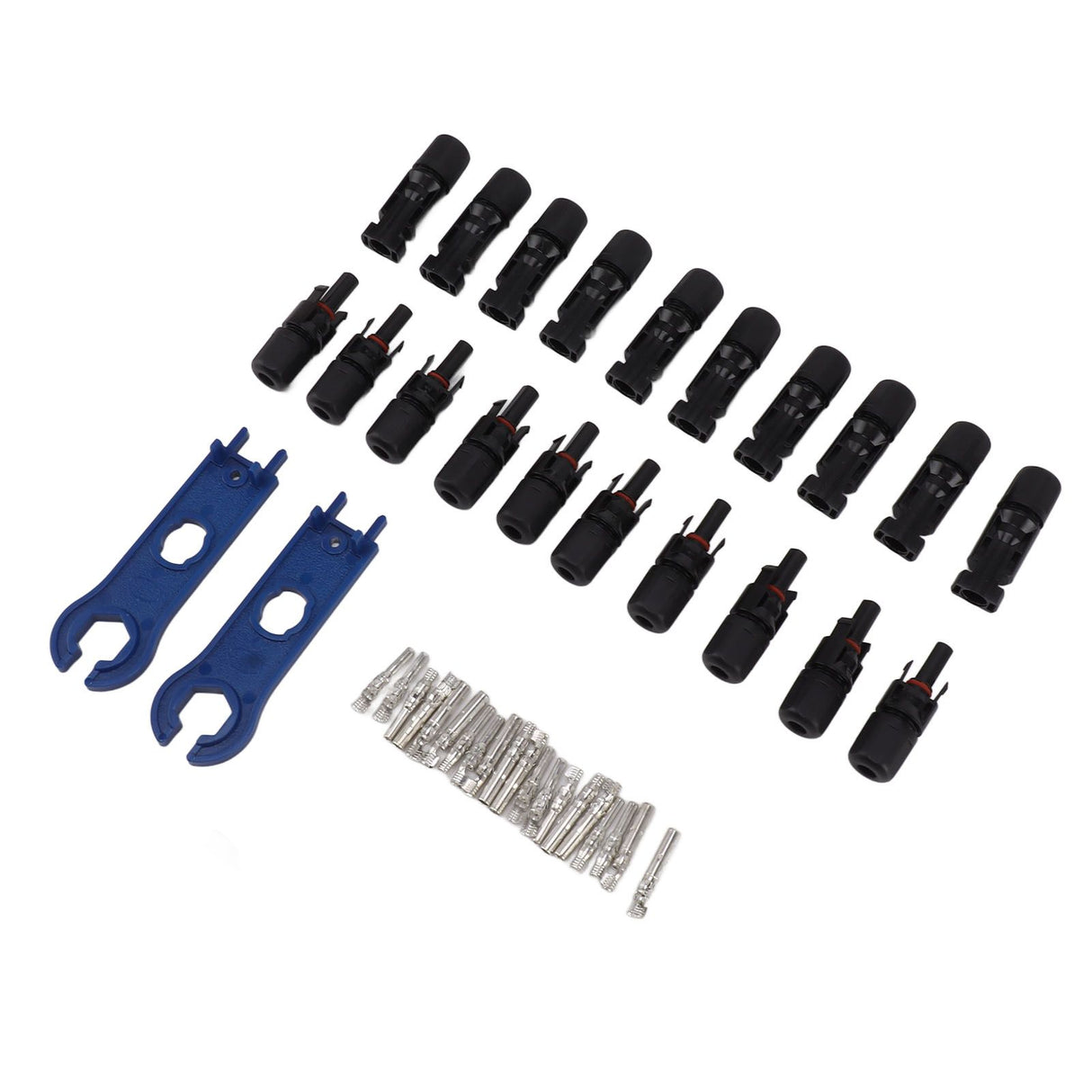 Solar Connectors with 10 Pairs Male Female Plug Spanners Waterproof Flame Retardant Solar Panel Cable Connectors