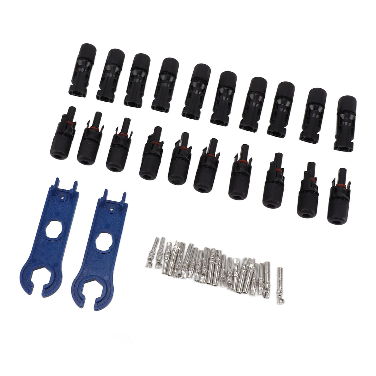 Solar Connectors with 10 Pairs Male Female Plug Spanners Waterproof Flame Retardant Solar Panel Cable Connectors