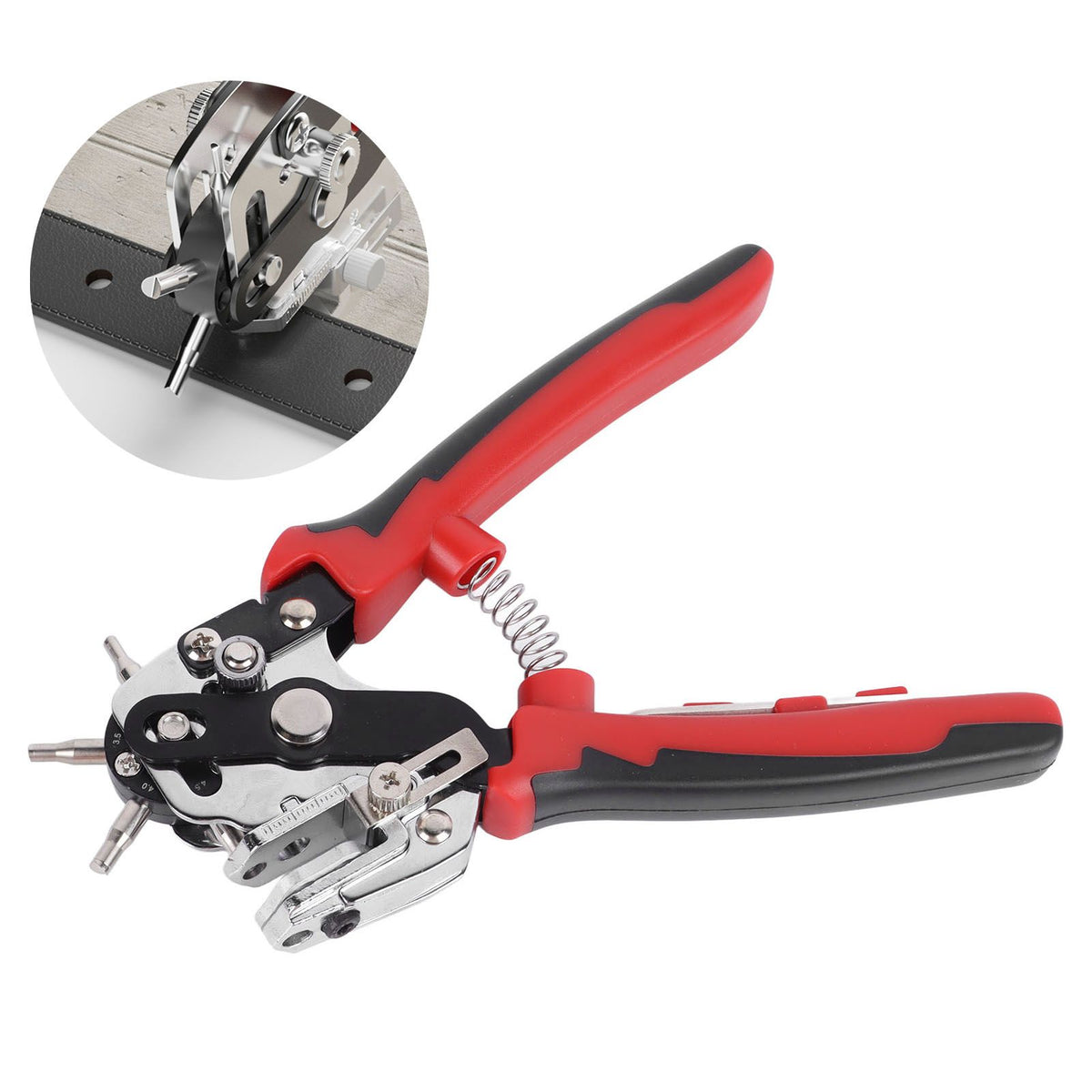 Leather Hole Puncher Punch Plier for Belts Watch Bands Handbag Straps Fabric DIY Home Craft Projects Multi Hole Sizes Make