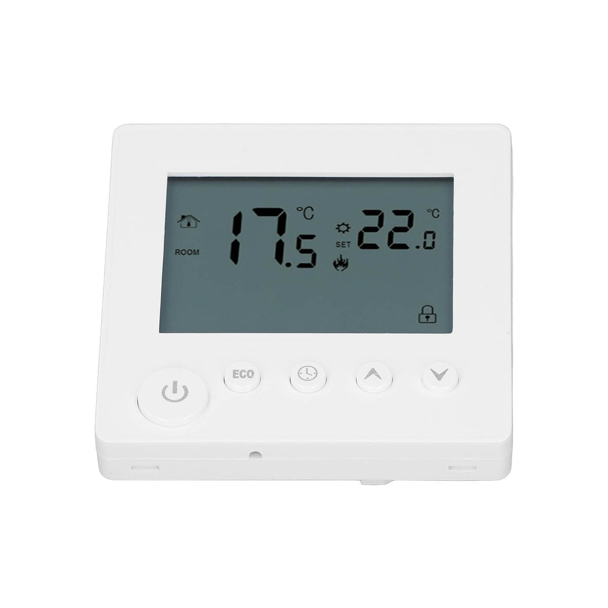 Digital Thermostat 4500W High Power Electric Floor Heating Temperature Control Thermostat for Office Mall AC 90V to 240V White
