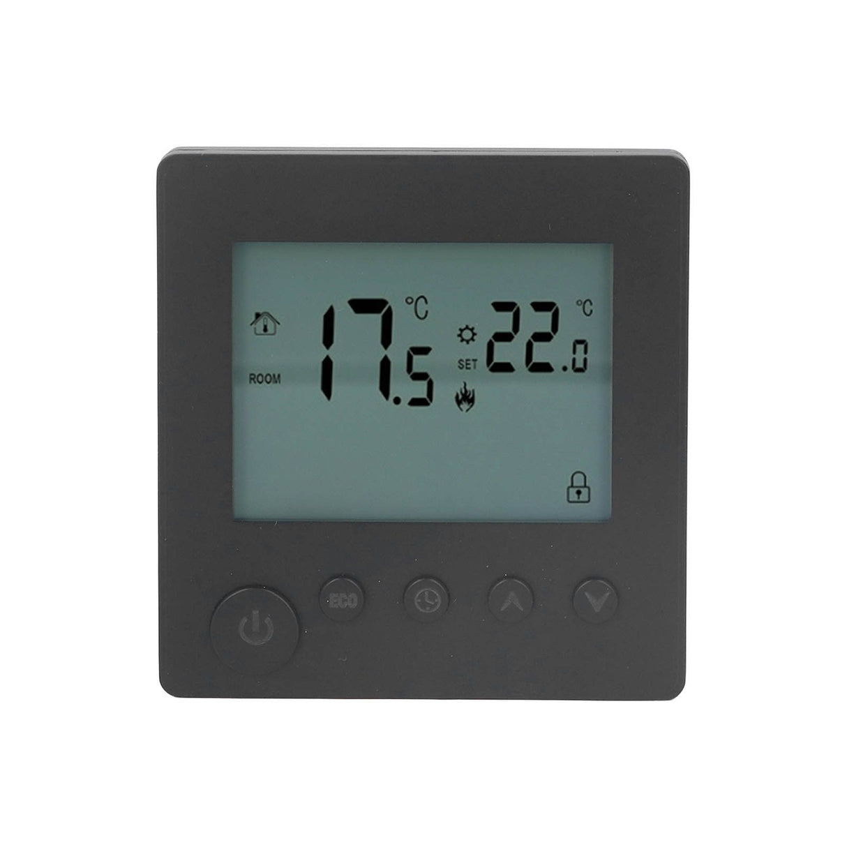 Smart Thermostat 4500W Button Control Water Heating Thermostat for Home Office Market Hotel AC90V to 240V Black