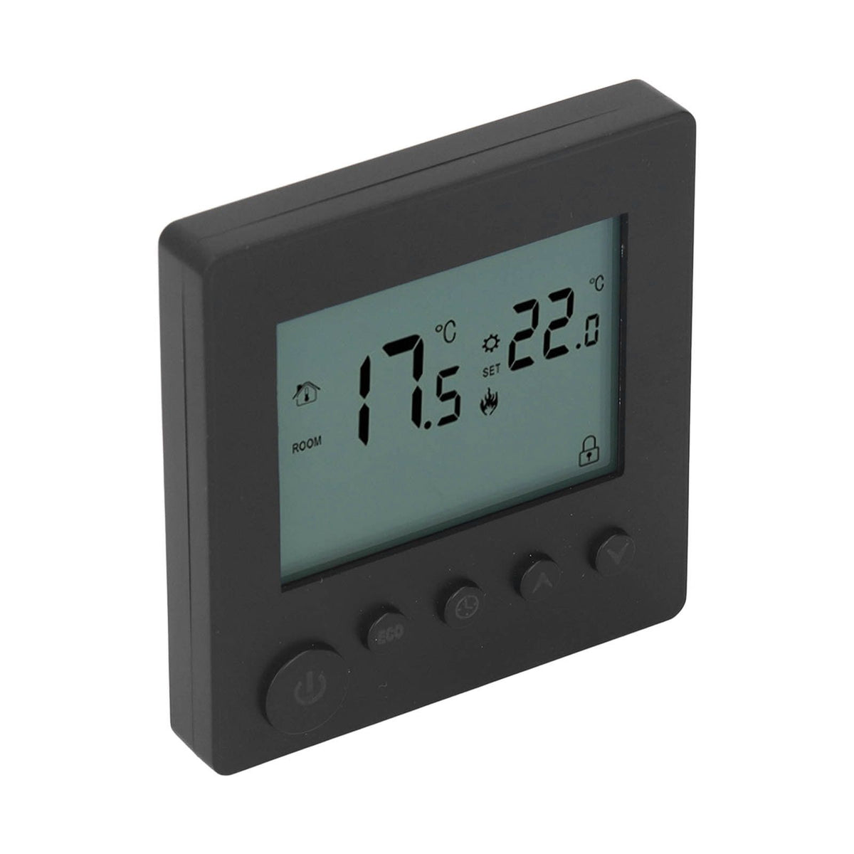 Smart Thermostat 4500W Button Control Water Heating Thermostat for Home Office Market Hotel AC90V to 240V Black