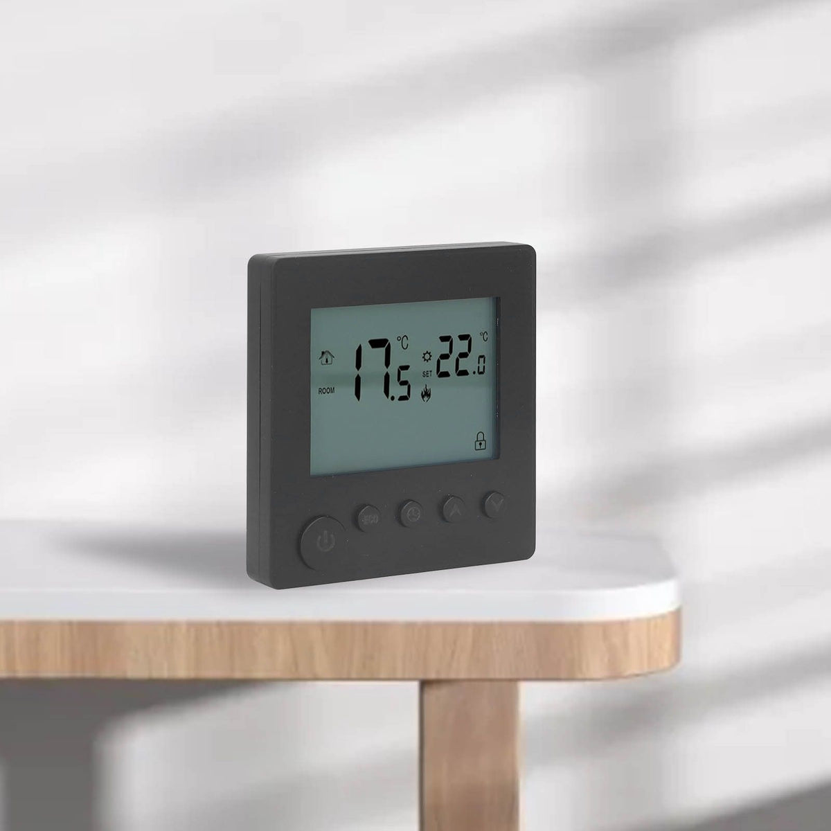 Smart Thermostat 4500W Button Control Water Heating Thermostat for Home Office Market Hotel AC90V to 240V Black
