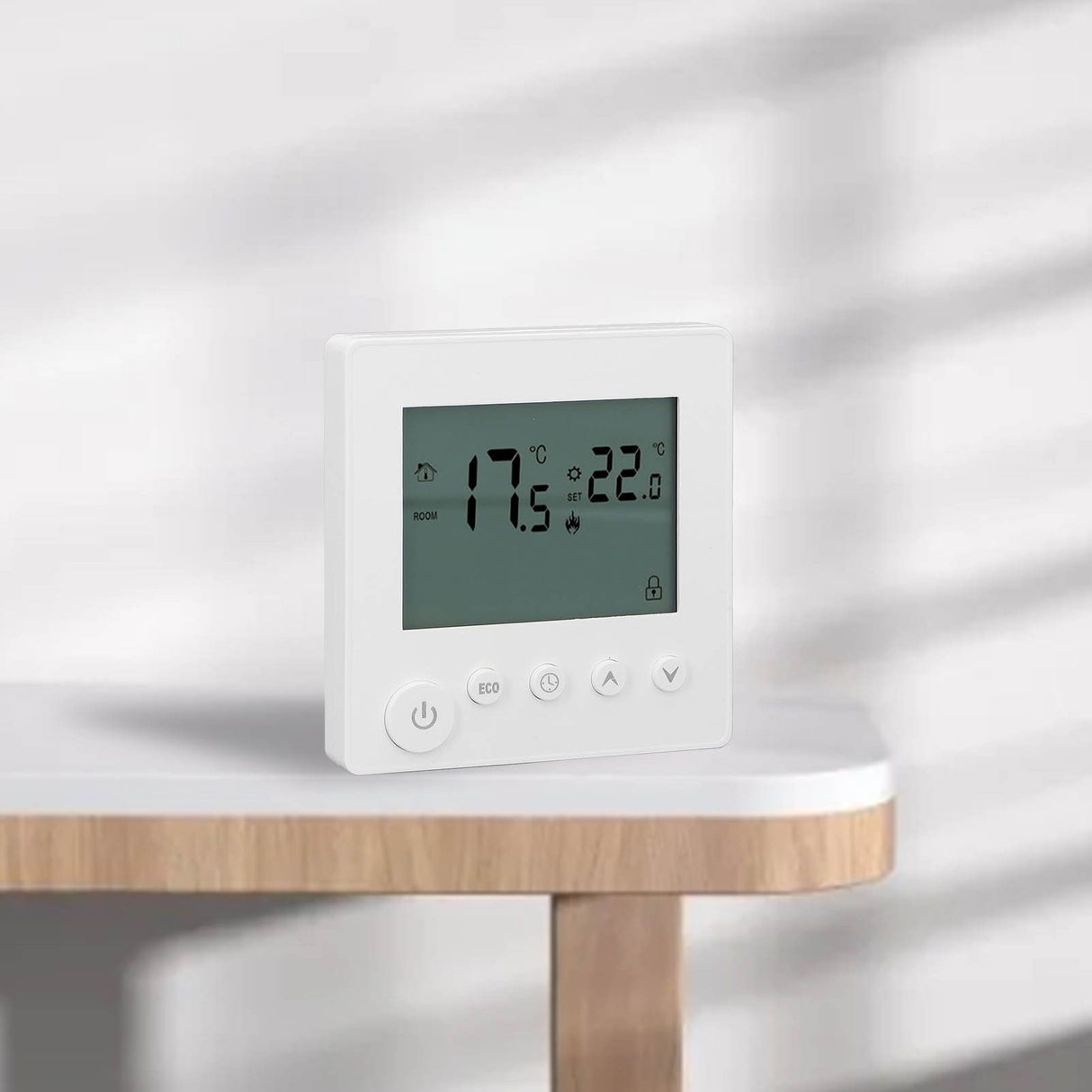 Smart Thermostat 4500W Button Control Water Heating Thermostat for Home Office Market Hotel AC90V to 240V White