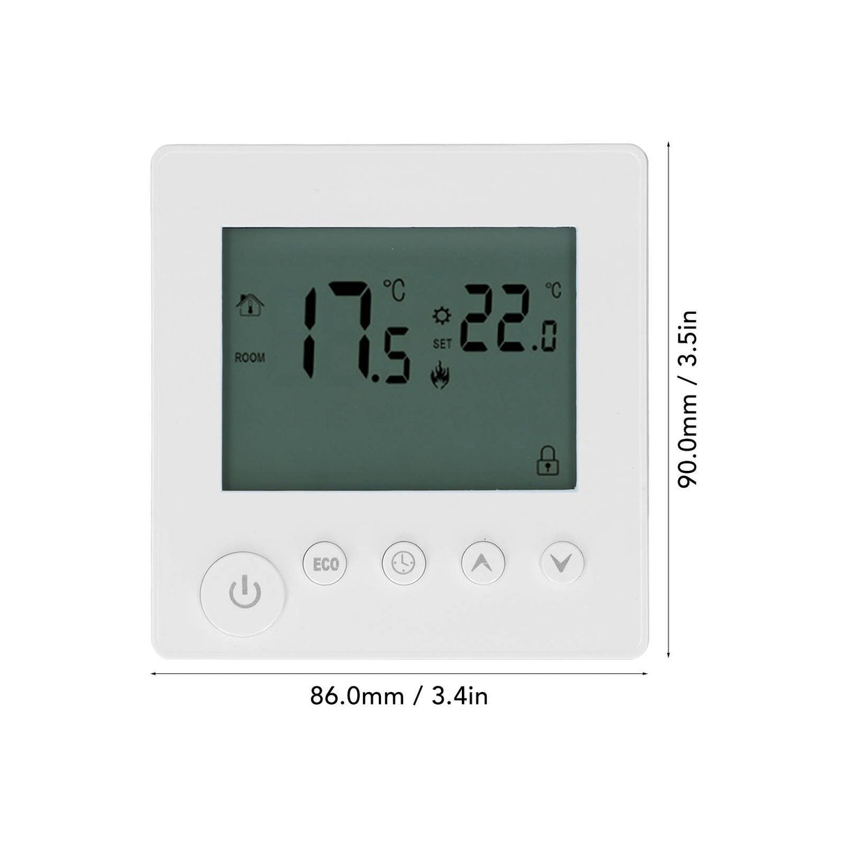 Smart Thermostat 4500W Button Control Water Heating Thermostat for Home Office Market Hotel AC90V to 240V White