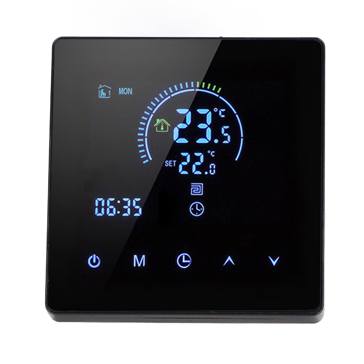16A Digital Thermostat with LCD Display Programmable Thermostat Electric Heating Thermostat for Home Office Hotel AC 90V‑240V Black WiFi