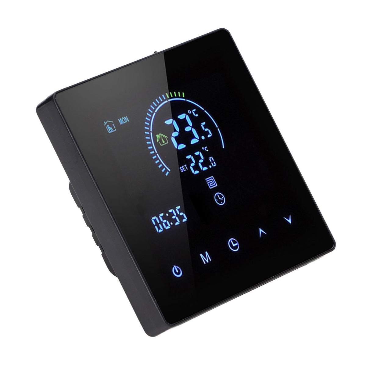 16A Digital Thermostat with LCD Display Programmable Thermostat Electric Heating Thermostat for Home Office Hotel AC 90V‑240V Black WiFi