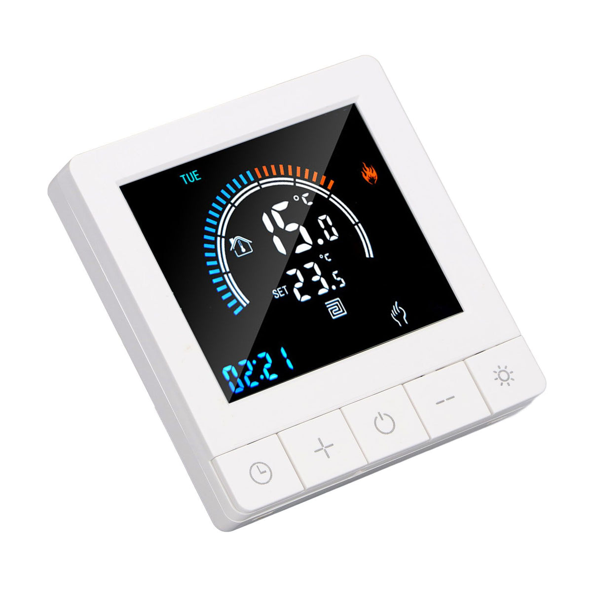 Programmable Smart Thermostat Electric Heating Smart Thermostat Digital LCD Display Temperature Controller for Home Hotels AC 90V‑240V 16A Regular Style