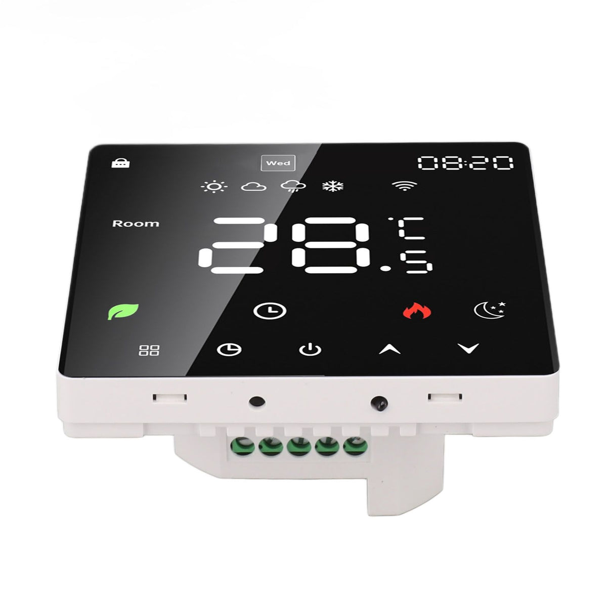 16A Smart Thermostat LCD Color Touchscreen PC Programmable Electric Heating Thermostat for Home Hotel Office AC 90 to 240V Without WiFi
