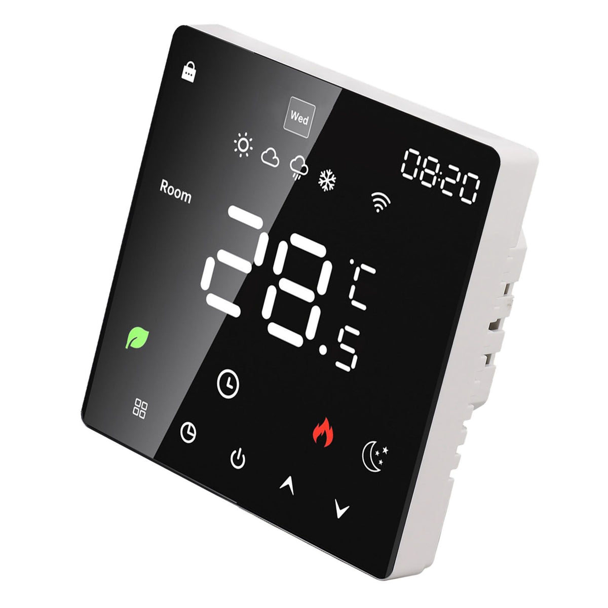 16A Smart Thermostat LCD Color Touchscreen PC Programmable Electric Heating Thermostat for Home Hotel Office AC 90 to 240V Without WiFi