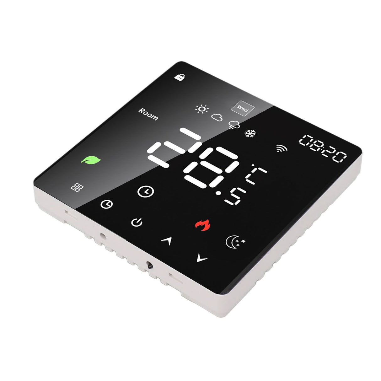 16A Smart Thermostat LCD Color Touchscreen PC Programmable Electric Heating Thermostat for Home Hotel Office AC 90 to 240V Without WiFi