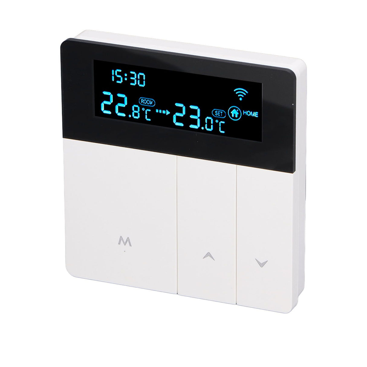 3A Smart Thermostat LCD Color Screen High Accuracy Programmable Thermostat Water Heating Boiler Heating for Home Shopping Mall AC90‑240V White Without WiFi