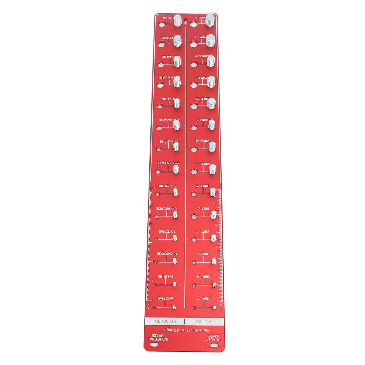 Bolt and Nut Identifier Gauge 10B21 Carbon Steel High Accuracy Nut and Bolt Thread Checker for Detecting Fixed Bolts Red 55x11cm