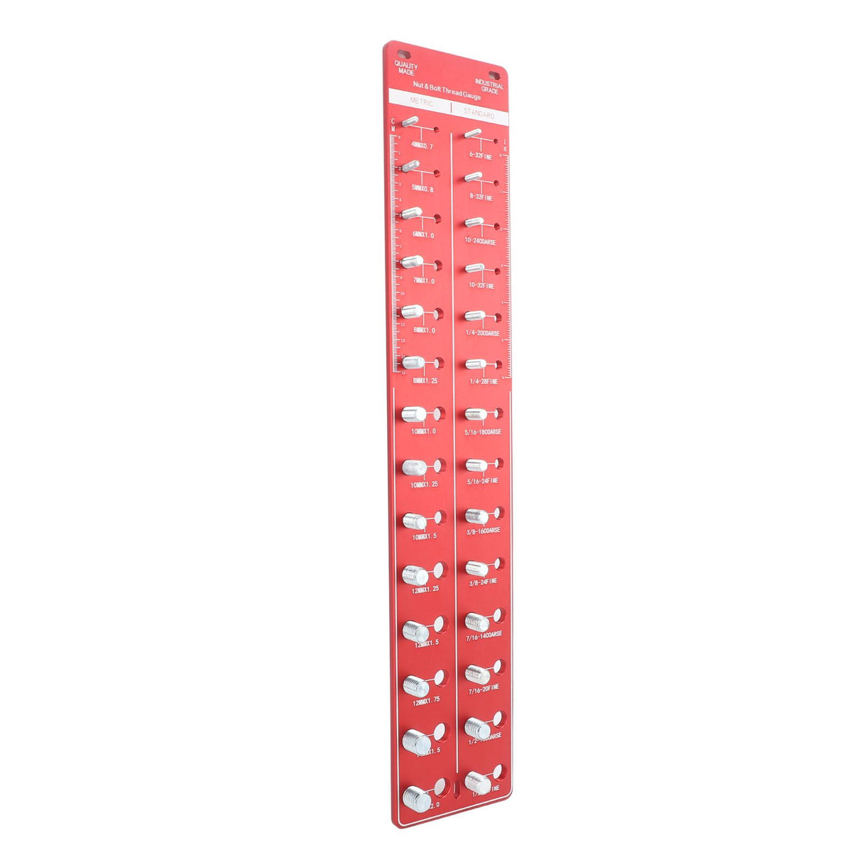 Bolt and Nut Identifier Gauge 10B21 Carbon Steel High Accuracy Nut and Bolt Thread Checker for Detecting Fixed Bolts Red 55x11cm