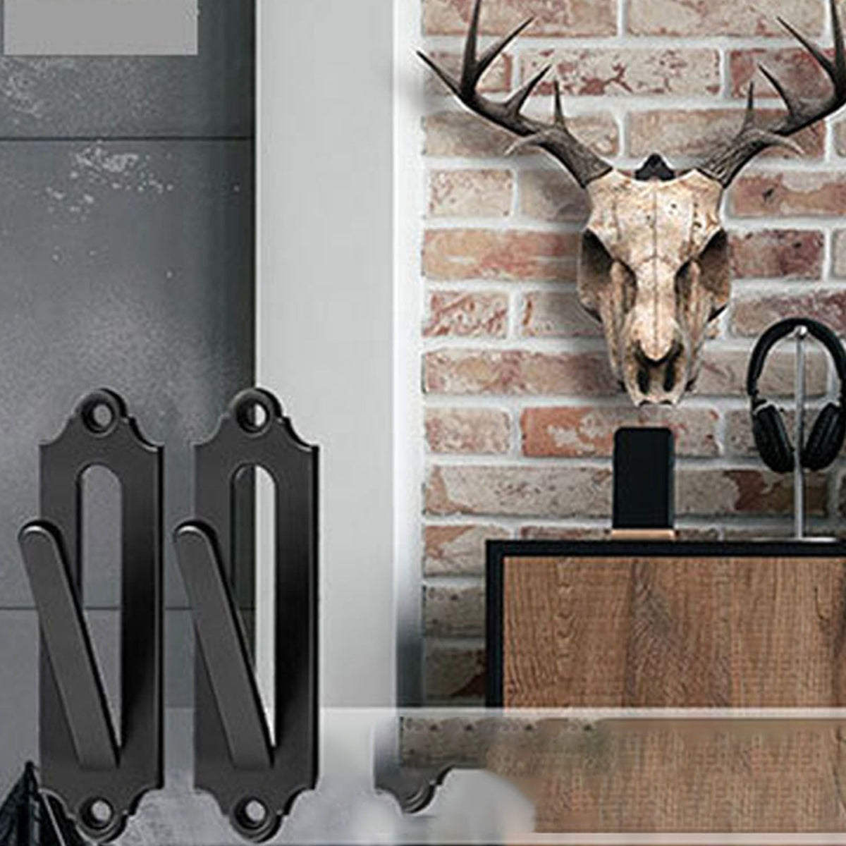 12Pcs European Style Mount Skull Hanger European Deer Elk Skull Wall Mount Hanger Animal Skull Wall Mount Bracket Indoor Outdoor Handicraft Decoration