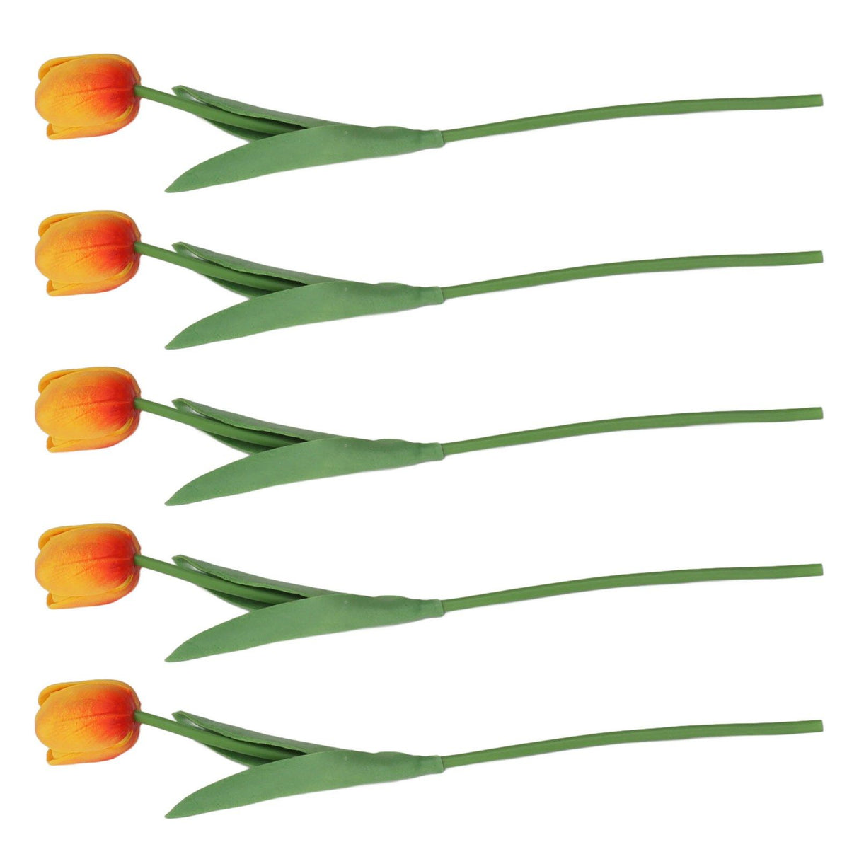 10PCS Artificial Tulips Real Touch PU Tulips Flowers for Wedding Bouquet Home Party Office Decor Orange