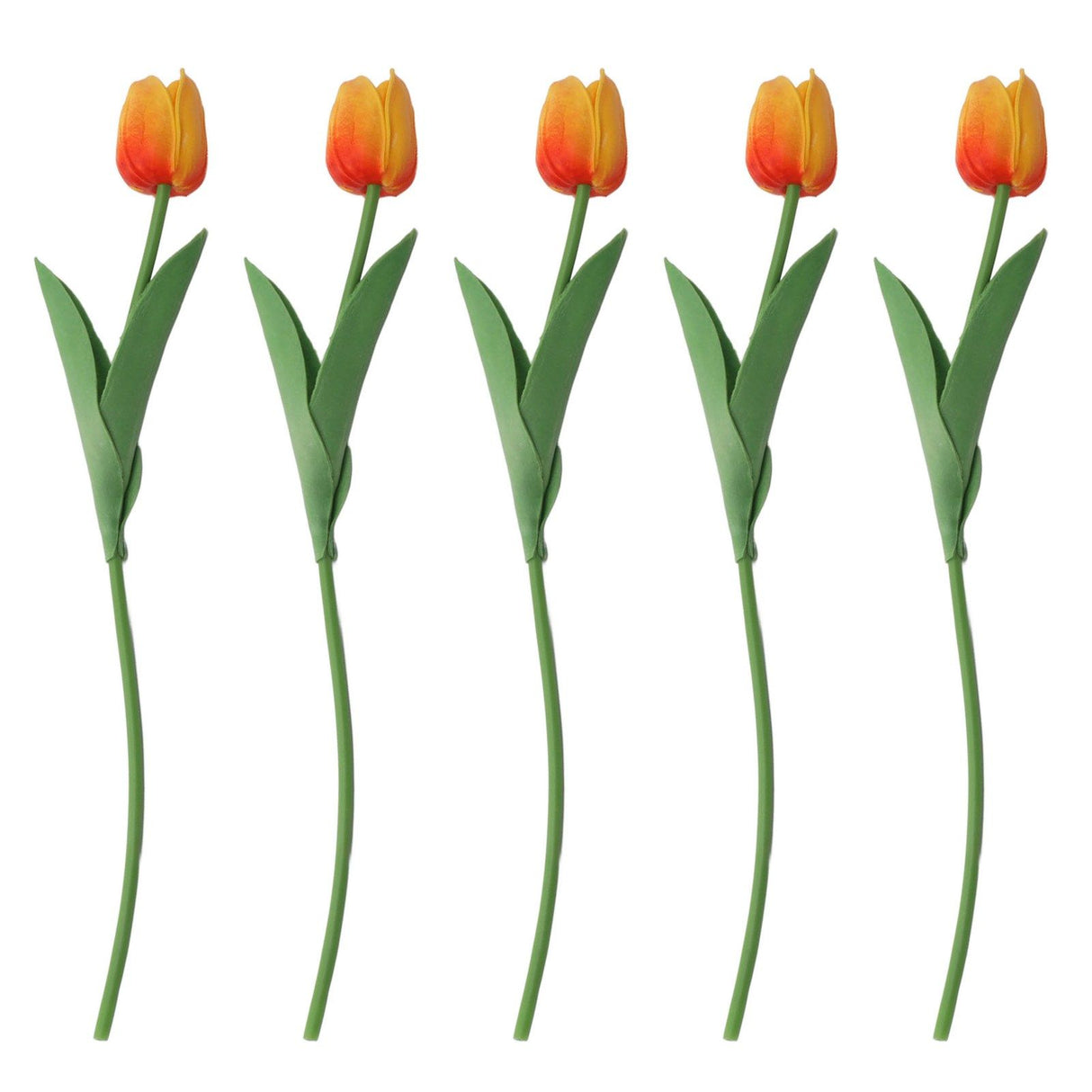 10PCS Artificial Tulips Real Touch PU Tulips Flowers for Wedding Bouquet Home Party Office Decor Orange