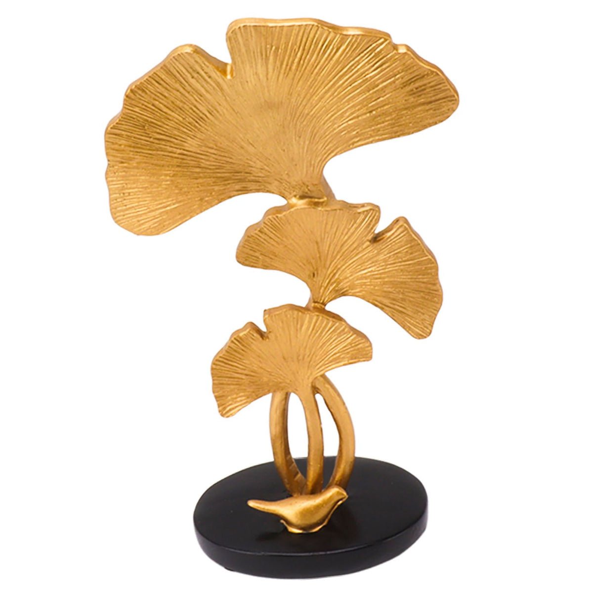 Leaf Decoration Resin Anti Slip Anti Fade Modern Desktop Leaves Ornament Model for Living Room Hallway Gold