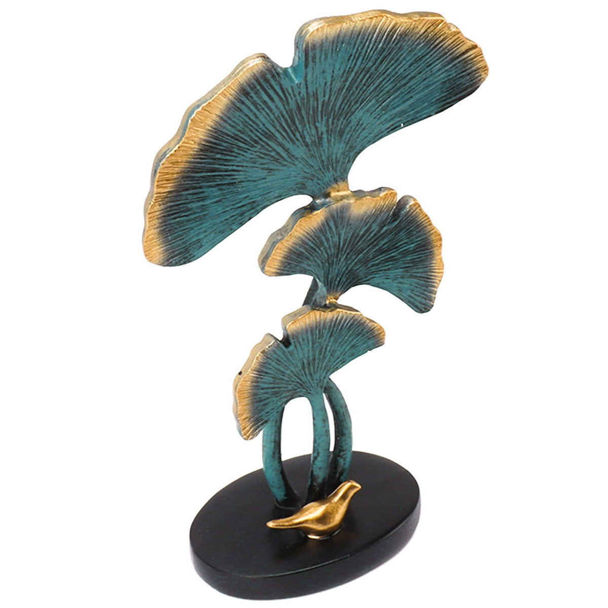 Leaf Decoration Resin Anti Slip Anti Fade Modern Desktop Leaves Ornament Model for Living Room Hallway Blue