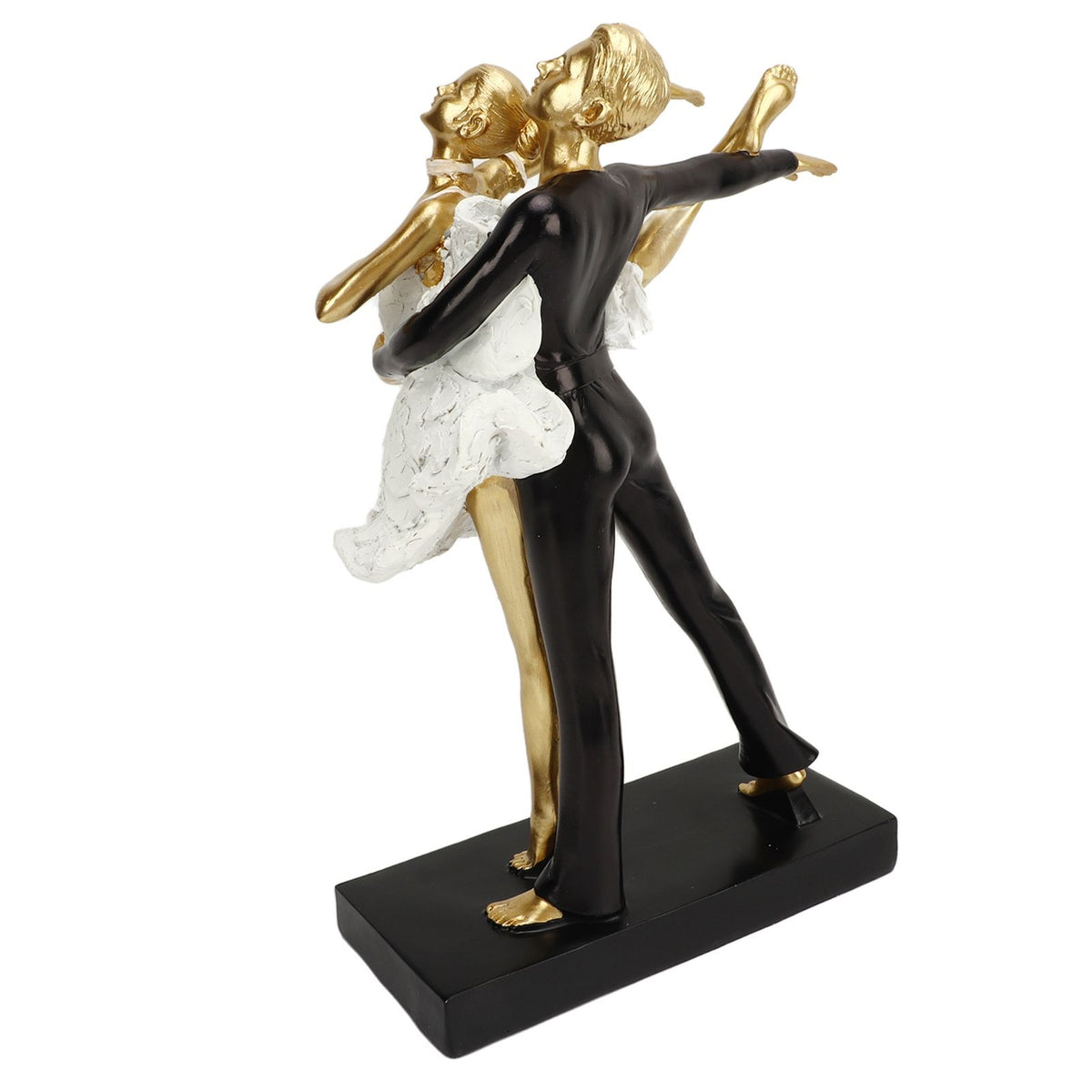 Romantic Couple Dancing Sculpture Decoration Resin Elegant Couple Ballet Dancer Statue Figurine Ornament Gold 7130W‑02