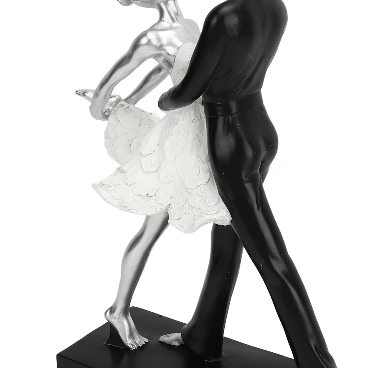 Couple Dancing Sculpture Modern Simple Innovative Resin Hand Crafted Couple Dancing Abstract Statue Silver Hugging Double Ballet Dance