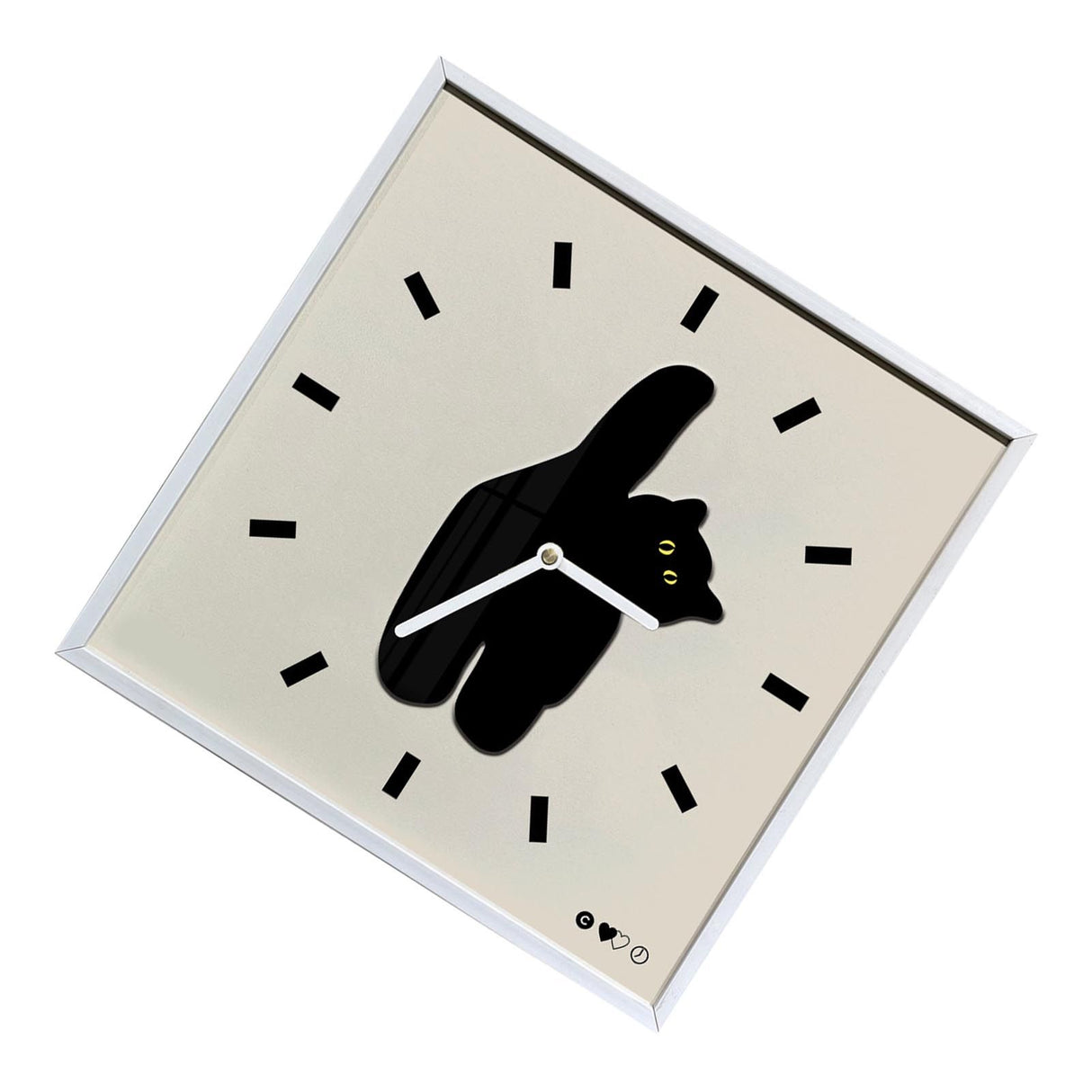 Wall Clock Innovative Nordic Style Cute Cat Pattern Silent Prevents Ticking Living Room Wall Clock for Kitchen Bedroom 30x30cm / 11.8x11.8in