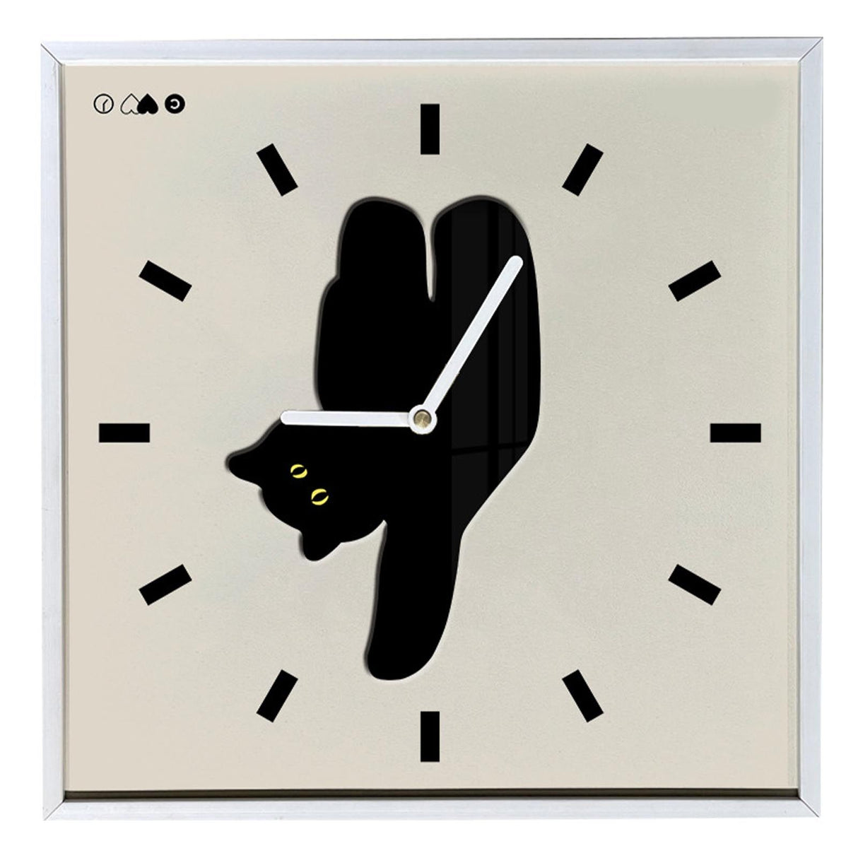 Wall Clock Innovative Nordic Style Cute Cat Pattern Silent Prevents Ticking Living Room Wall Clock for Kitchen Bedroom 40x40cm / 15.7x15.7in