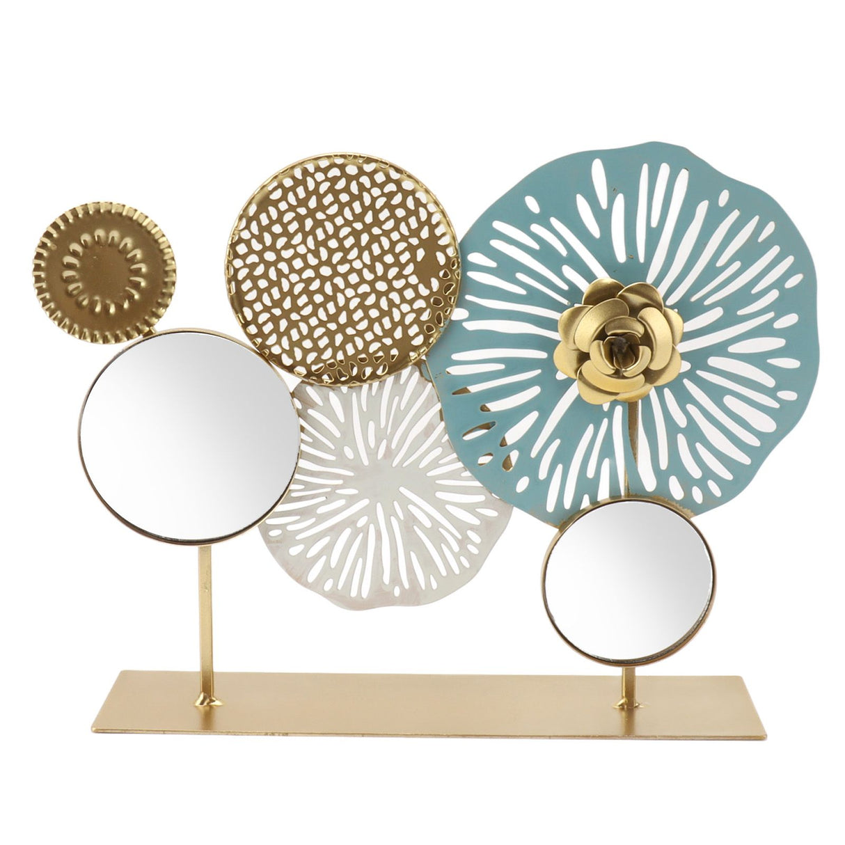 Entrance Hall Desktop Iron Ornament with Mirror Living Room Entrance Hall Decoration for Home Hotel