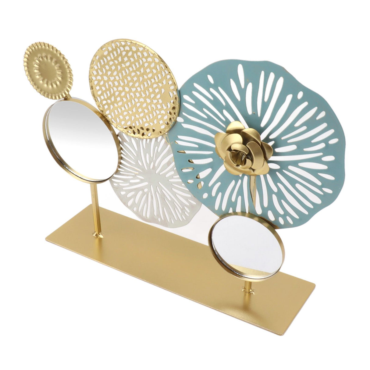 Entrance Hall Desktop Iron Ornament with Mirror Living Room Entrance Hall Decoration for Home Hotel