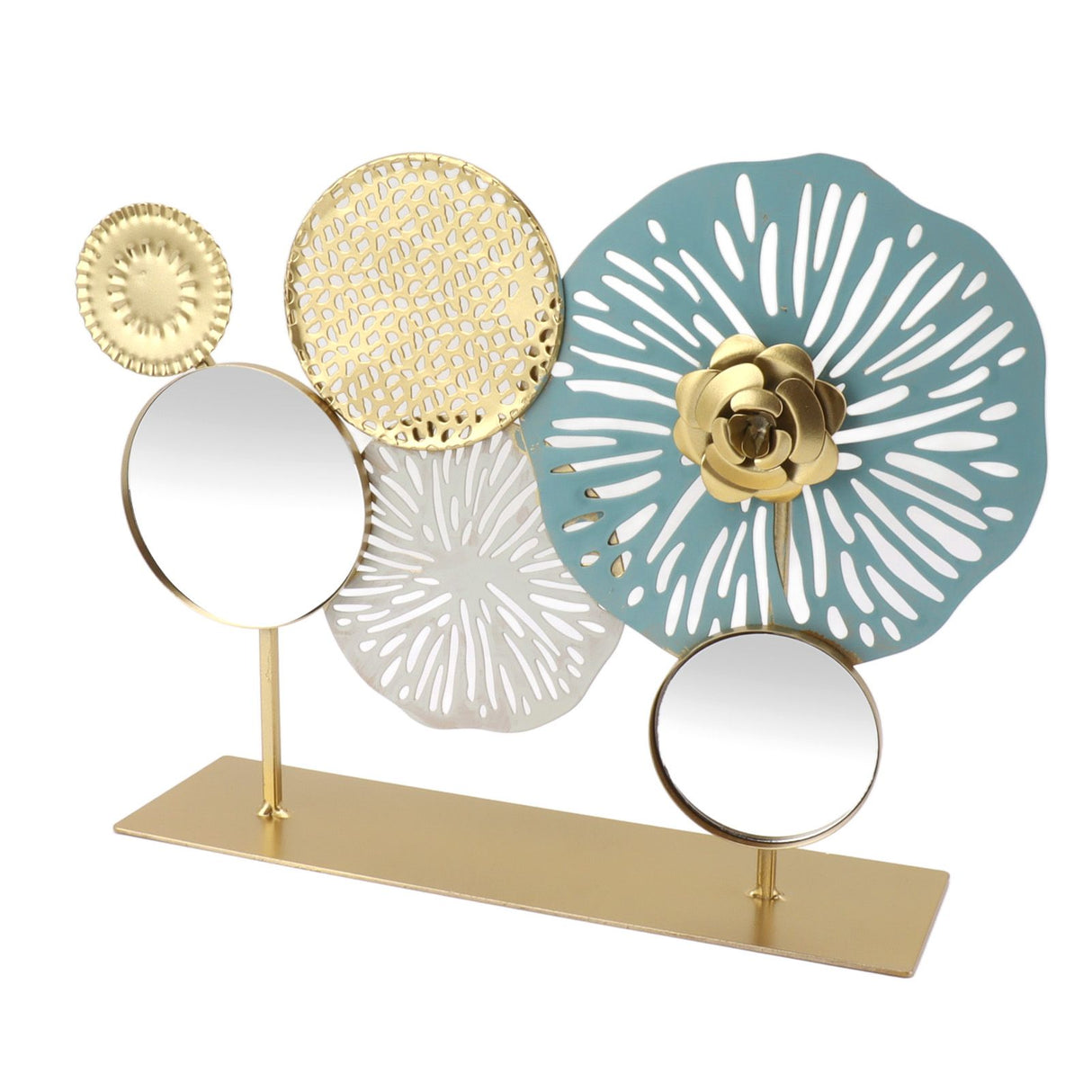 Entrance Hall Desktop Iron Ornament with Mirror Living Room Entrance Hall Decoration for Home Hotel