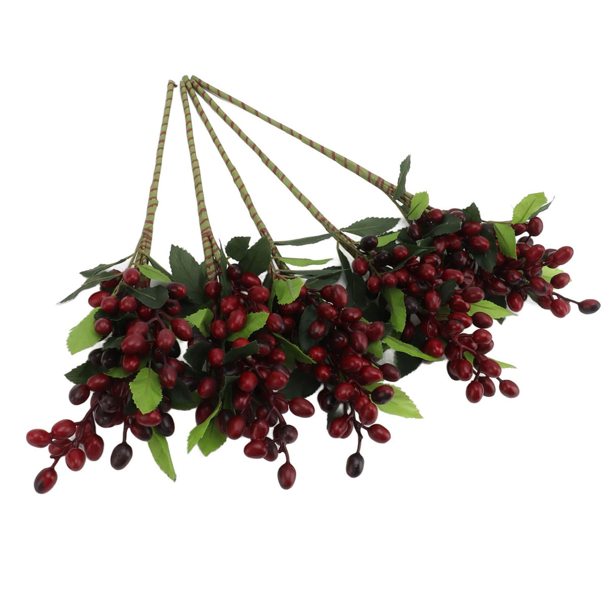 5PCS Artificial Berries Artificial Pip Berry Stems Decoration for Living Room Office Red