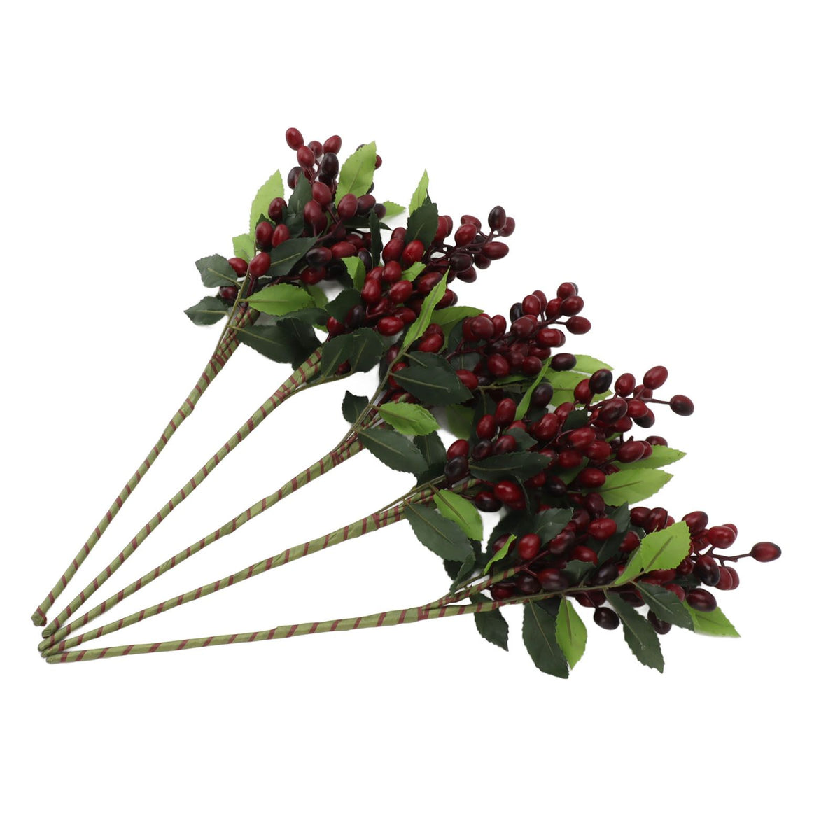 5PCS Artificial Berries Artificial Pip Berry Stems Decoration for Living Room Office Red