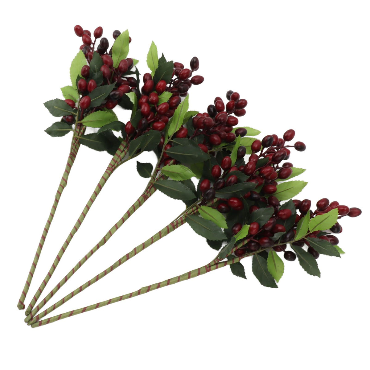 5PCS Artificial Berries Artificial Pip Berry Stems Decoration for Living Room Office Red