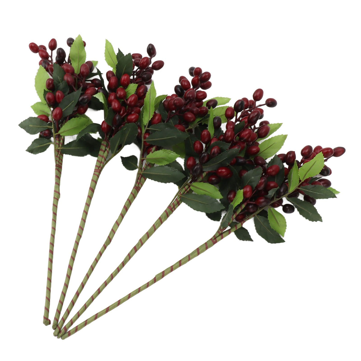 5PCS Artificial Berries Artificial Pip Berry Stems Decoration for Living Room Office Red