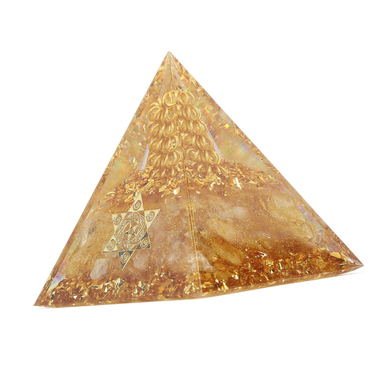 Orgonite Pyramid 6cm Energy Generator Crystal Wire Handmade Pyramid Decor for Positive Energy Wealth Success