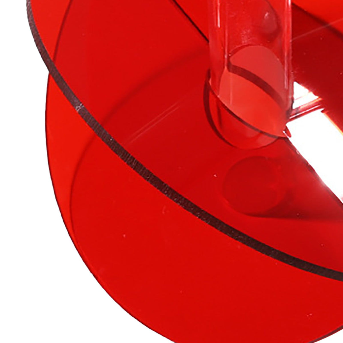 Acrylic Geometric Flower Vase Fine Detail Easy To Clean Acrylic Geometric Minimalist Vase for Living Room Table Disc Red 90g 15x13x2cm