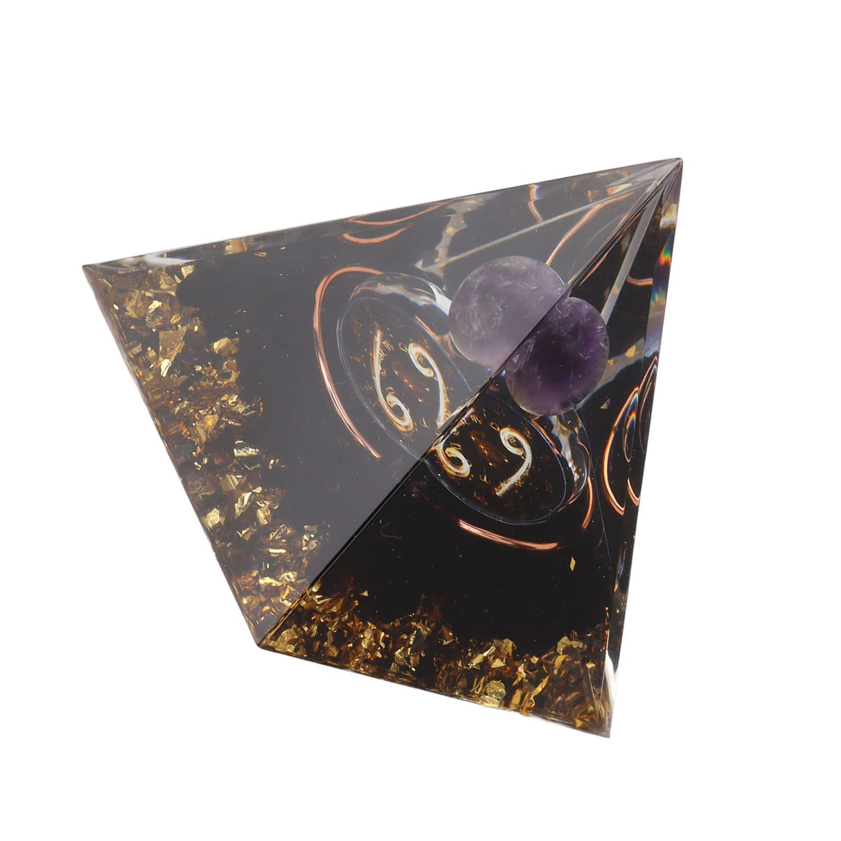 5cm Orgonite Pyramid for Positive Energy Healing Crystal Pyramid Meditation Orgonite Pyramids Chakra Zodiac Energy Generator Cancer