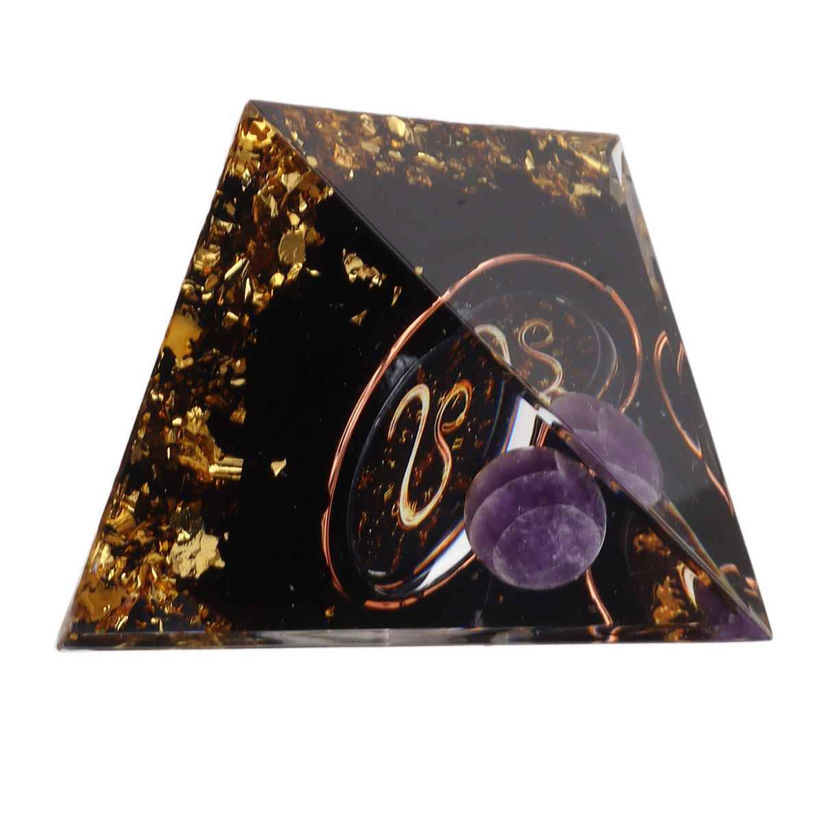 5cm Orgonite Pyramid for Positive Energy Healing Crystal Pyramid Meditation Orgonite Pyramids Chakra Zodiac Energy Generator Leo