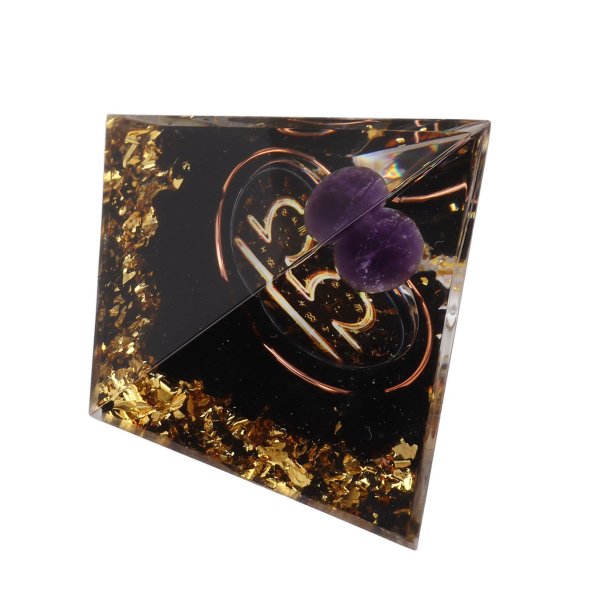 5cm Orgonite Pyramid for Positive Energy Healing Crystal Pyramid Meditation Orgonite Pyramids Chakra Zodiac Energy Generator Libra