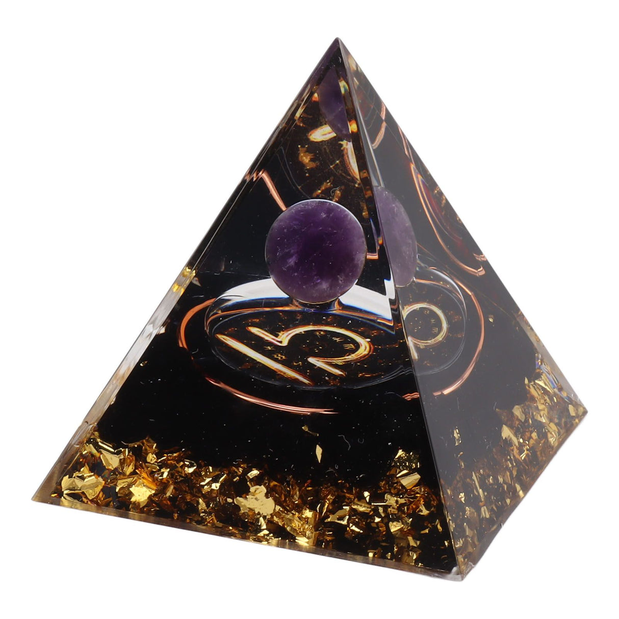 5cm Orgonite Pyramid for Positive Energy Healing Crystal Pyramid Meditation Orgonite Pyramids Chakra Zodiac Energy Generator Libra