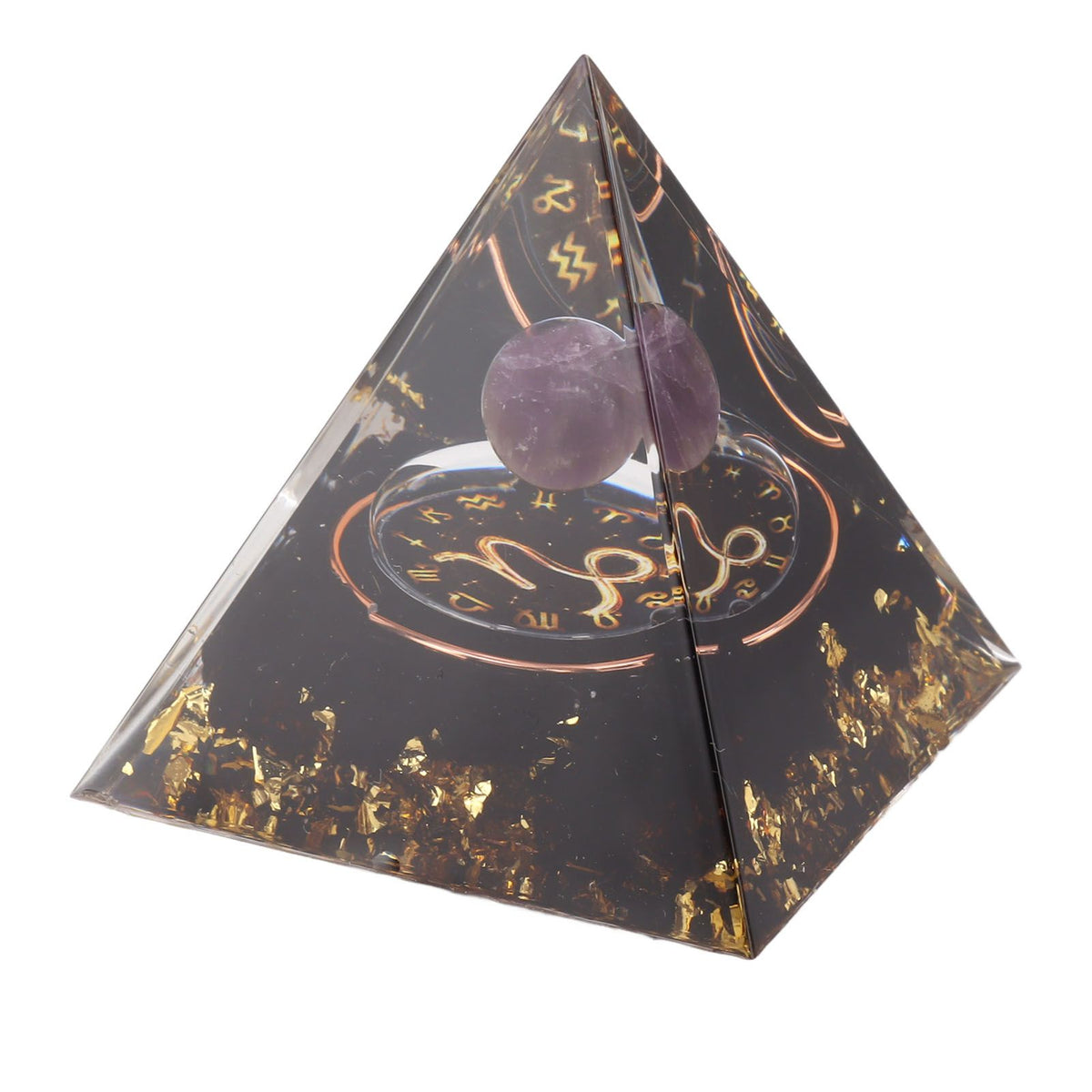 5cm Orgonite Pyramid for Positive Energy Healing Crystal Pyramid Meditation Orgonite Pyramids Chakra Zodiac Energy Generator Capricorn