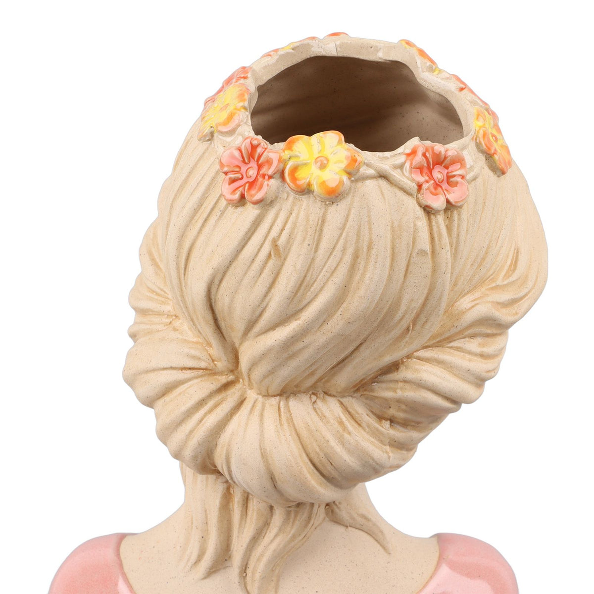 Modern Ceramic Face Vases Decorative Modern Style Shy Girl Flower Lady Head Vase for Unisex Plants Lover Pink