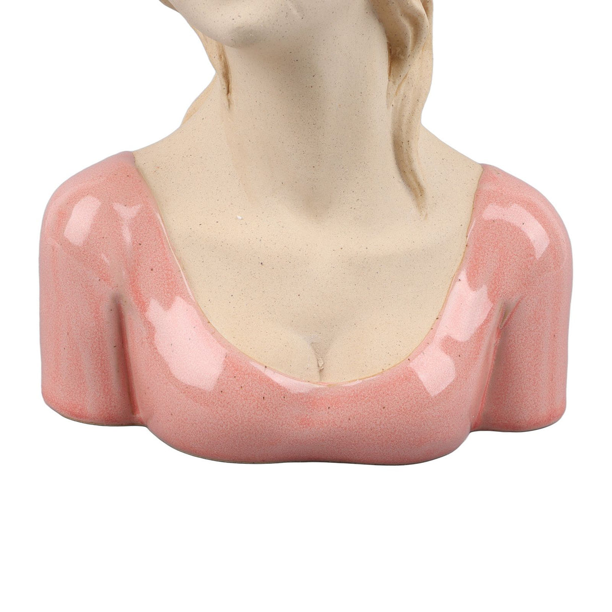 Modern Ceramic Face Vases Decorative Modern Style Shy Girl Flower Lady Head Vase for Unisex Plants Lover Pink
