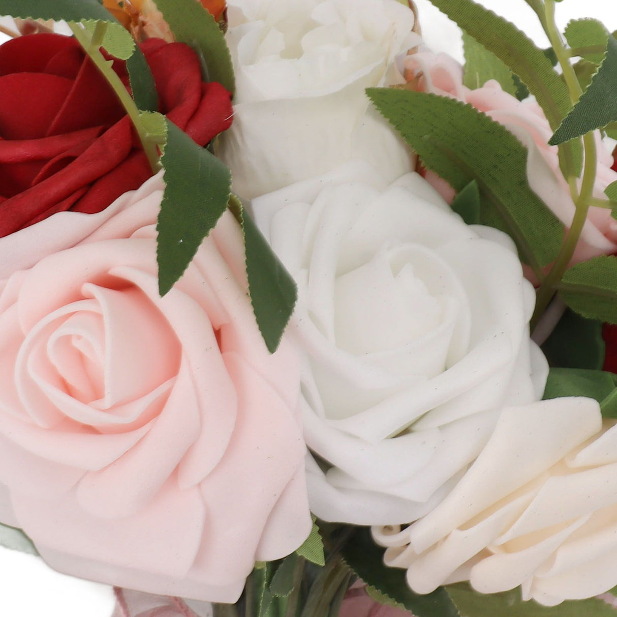 Wedding Bouquets Silk Plastic Realistic Romantic Hand Bouquet for Valentine's Day Party Church Burgundy And White